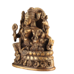 Pure Brass Parvati with Baby Ganesha | 9" x 8" x 3" | 5.50 kg | Divine Mother & Child | Sacred Hindu Art | Temple Grade | Jaipurio